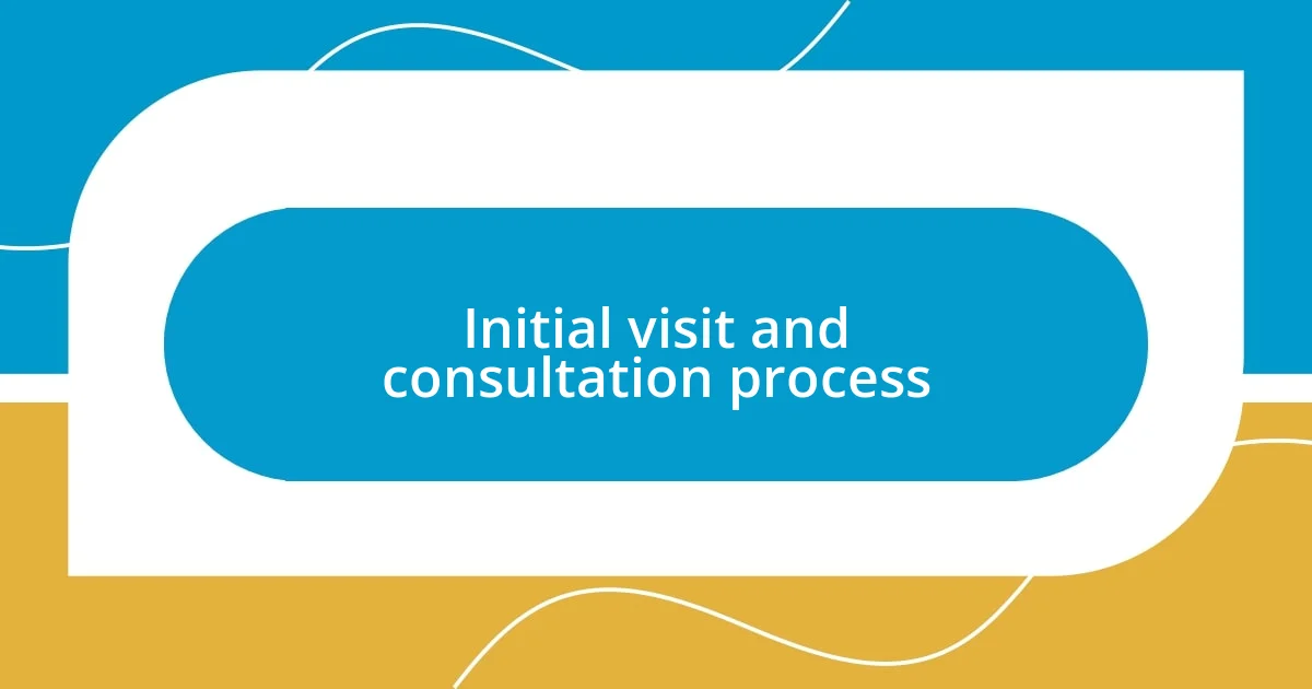 Initial visit and consultation process